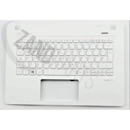 Acer V3-371 Keyboard (SPANISH) 84KS & Upper Cover (WHITE)
